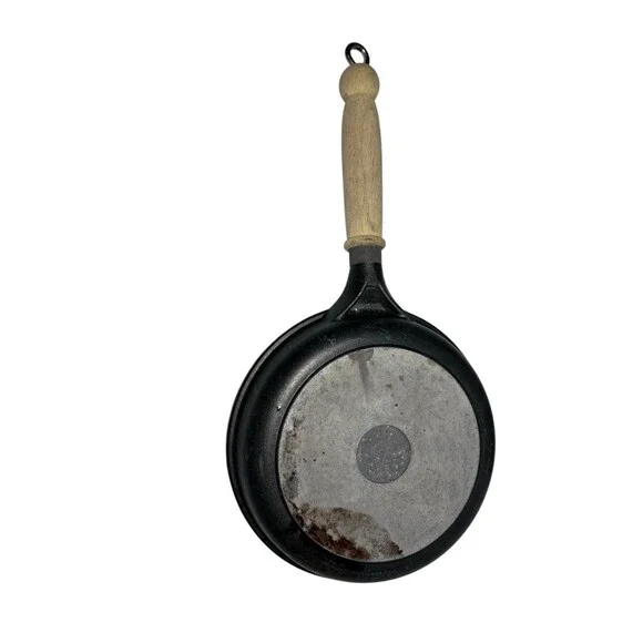 Vintage Italian Roch Guss  8” Pan Skillet Frying Sauté Wood Handle - Picture 3 of 8